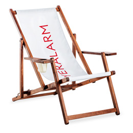 Deck chairs with armrest, mechanism and print