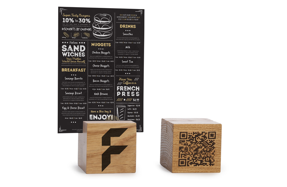 Staanders tafelmodel houten blokje