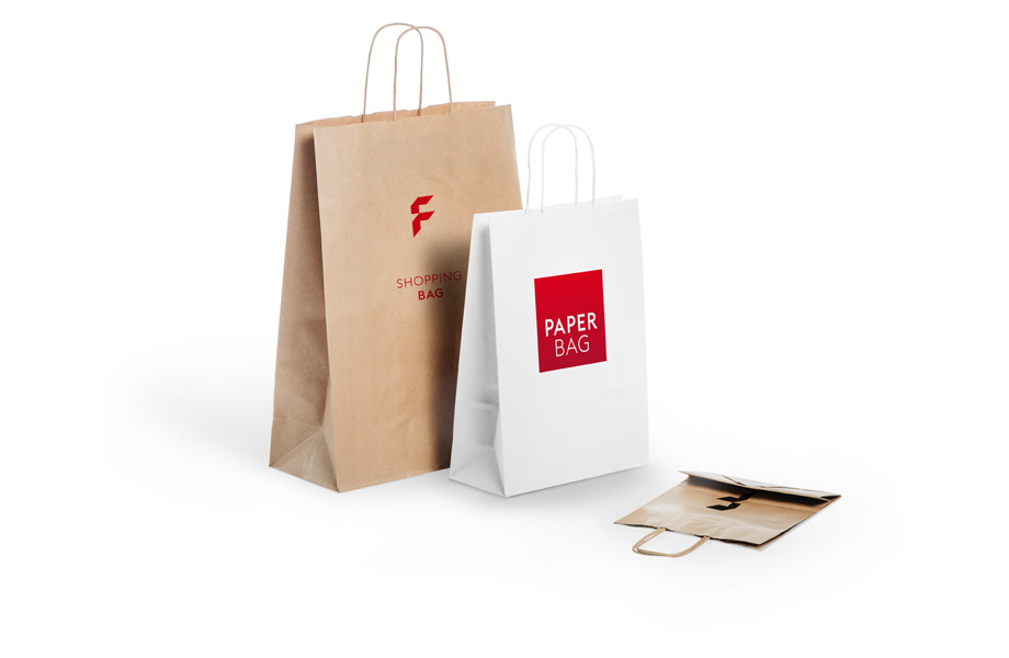 Sacs en papier avec cordon en papier