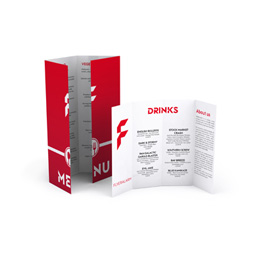 Menus and Beverage Cards, Triple Fold Window Fold