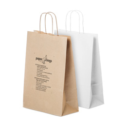 Sample Brown/White Paper Carrier Bag with Cord
