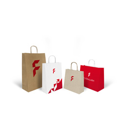 Paper Carrier Bags Basic with Paper Cord, Full-Surface Printable