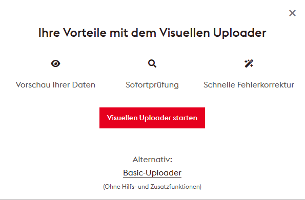 FLYERALARM Datenupload: Visueller Uploader und Basic Uploader