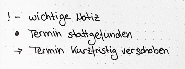 Bullet Journal Symbole: Aktualisierungen und Hervorhebungen