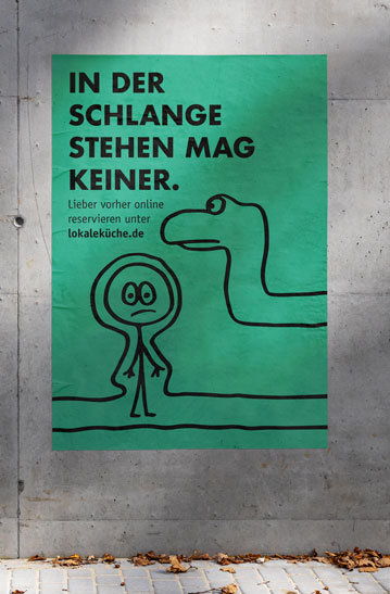 Dominik Resch (FLYERALARM Azubi, Mediengestalter): Plakat fiktives Unternehmen lokalküche.de