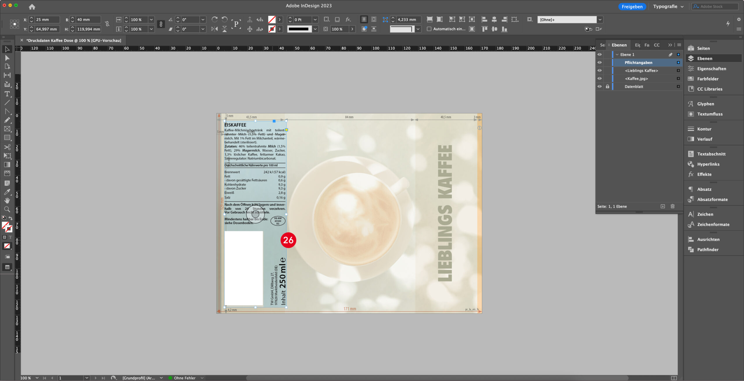 InDesign: Transparenz verringern