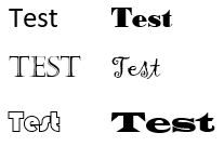 Flyeralarm Linienstärke und Schriftstärke messen - Beispiel für unterschiedlich große Buchstaben bei gleicher Schriftgröße