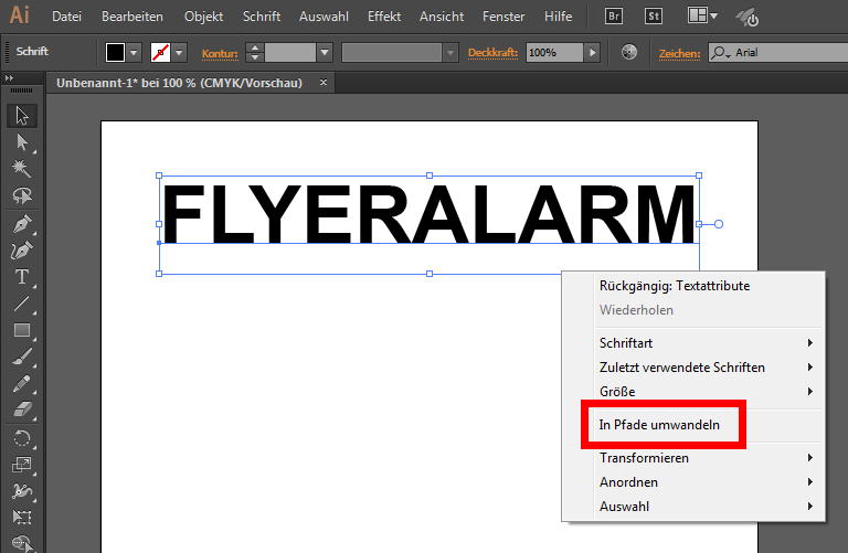 Tutorial Text In Pfade Umwandeln Flyeralarm