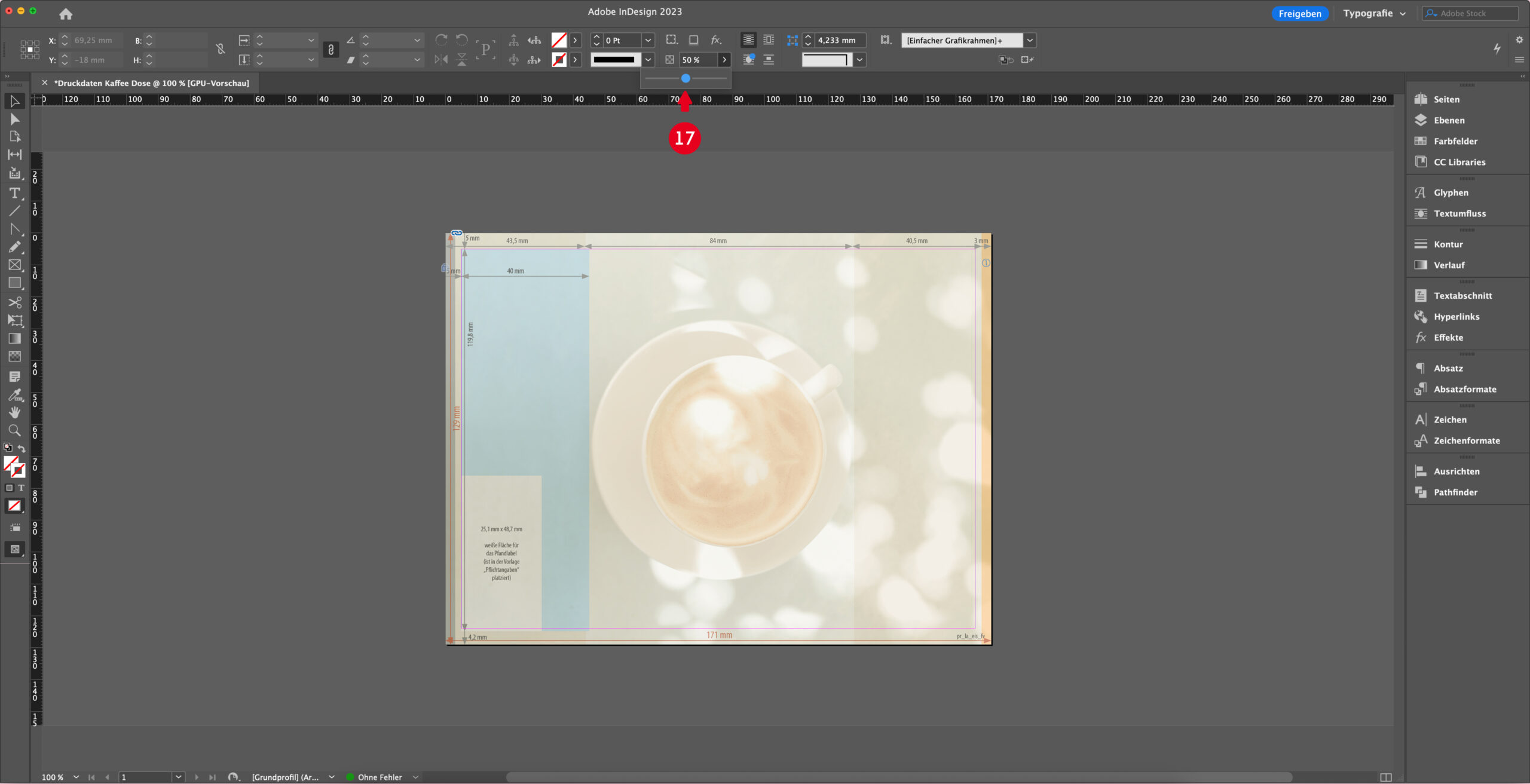 InDesign: Transparenz verringern