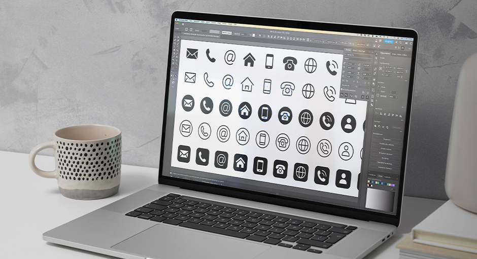 FLYERALARM Blog Titelbild Icons auf Laptop