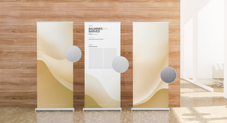 FLYERALARM Blog Titelbild Materialien Roll-Ups und Displays