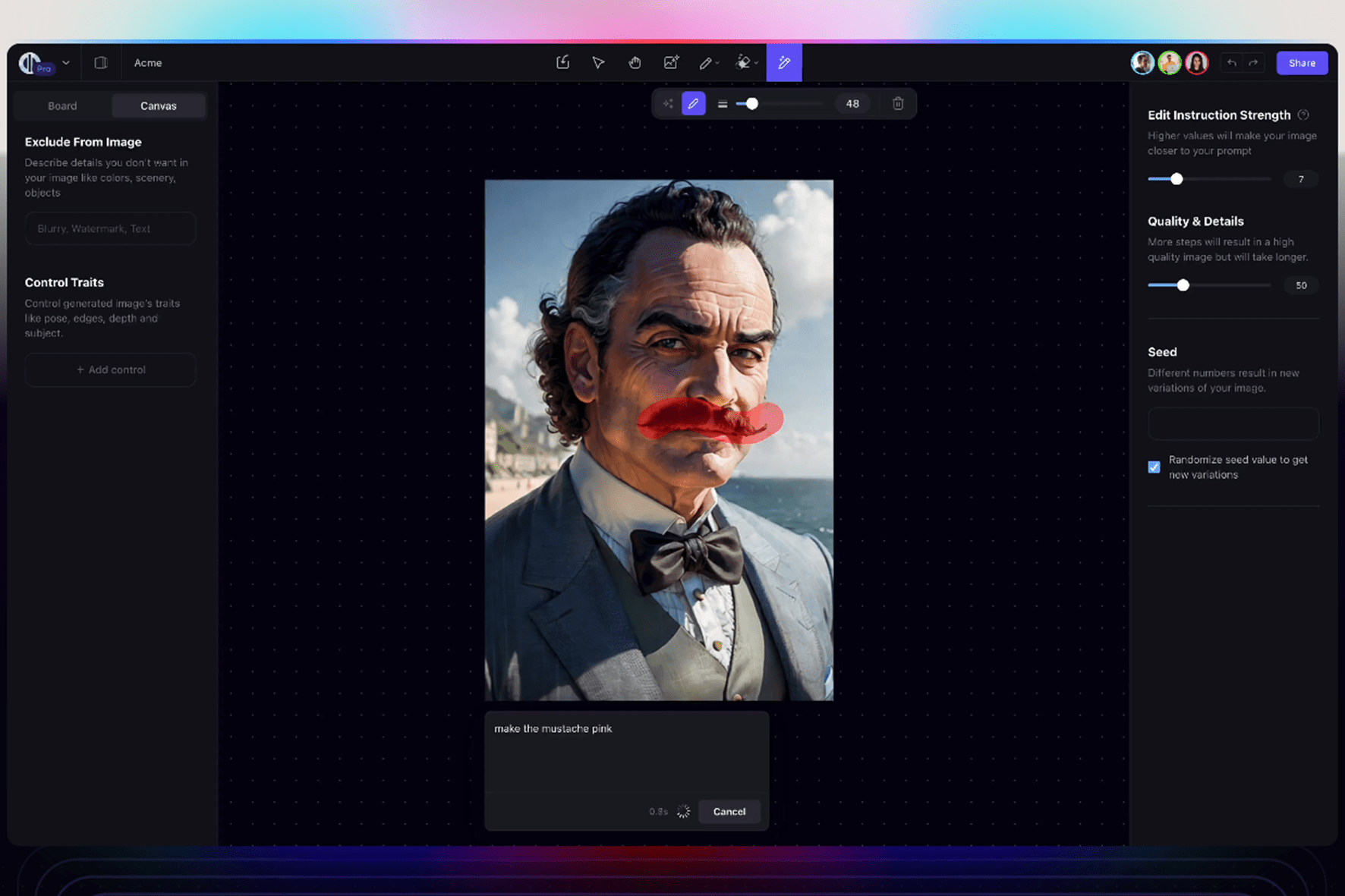 Screenshot der Nutzeroberfl&auml;che von Playground AI