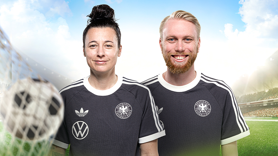 Sabrina Dirks und Karl Evers vom Deutschen Fußballbund