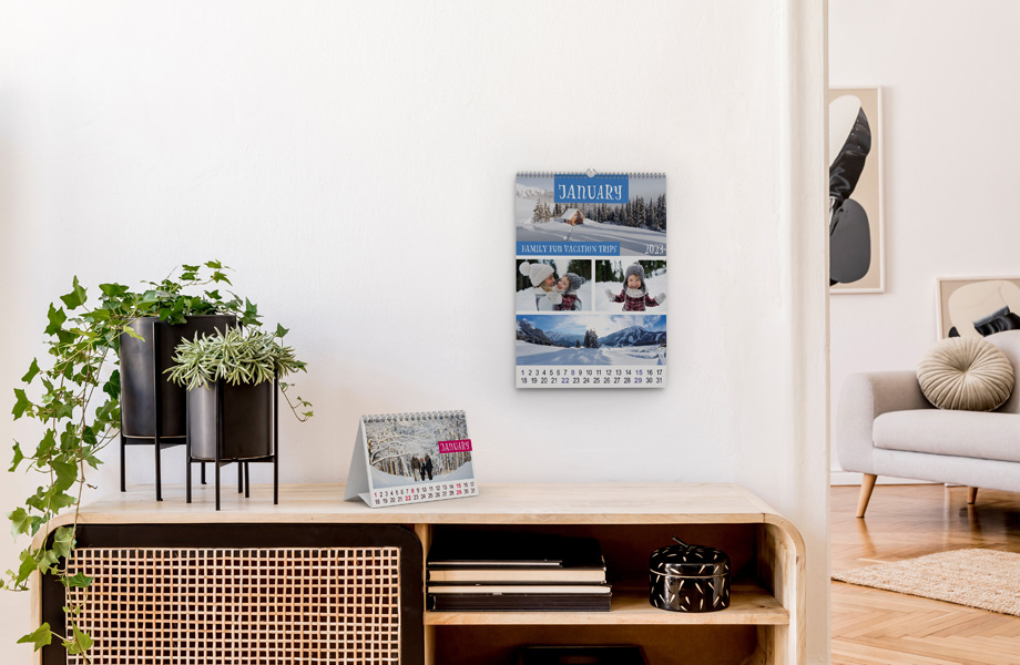 Foto- und Wandkalender mit Wire-O-Bindung