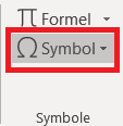 Symbole einfügen in Word Screenshot