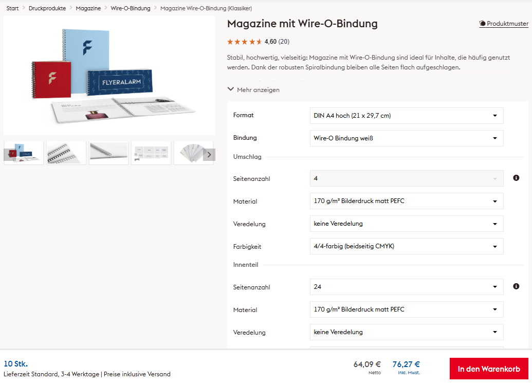 Wire-O-Magazine Konfigurator