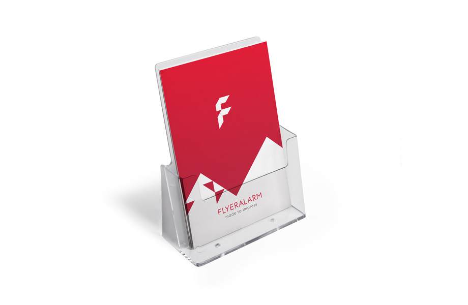 A5 brochure display stands lowcost and quick at FLYERALARM