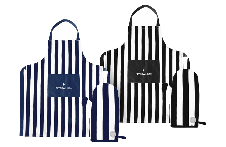 Professioneller Ofenhandschuh Doppelseitig - 86 Cm Lang, 100 % Baumwolle, Gestreift, Für Küche & Gastronomie