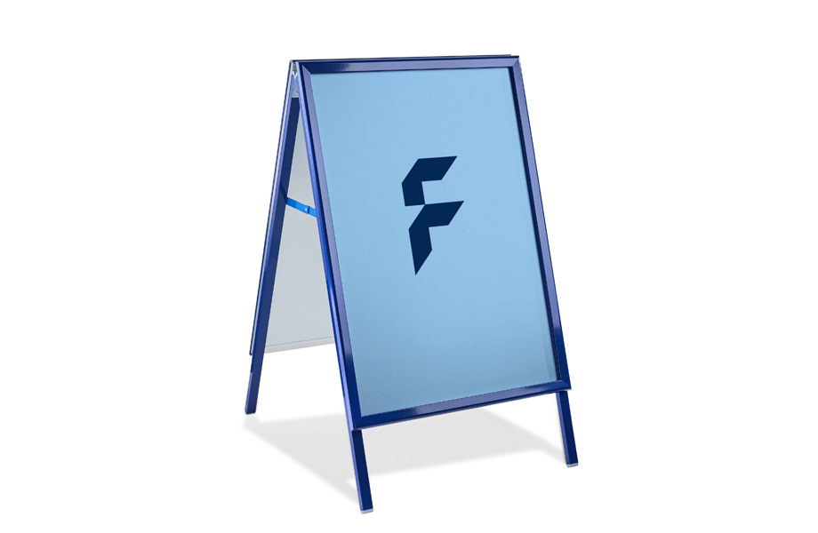 Kundenstopper Klassik blau