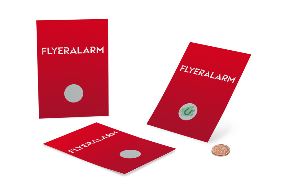 Flyers con zonas para rascar y sorteo predefinido