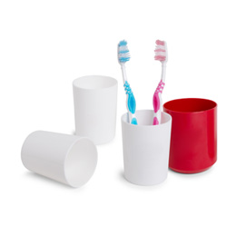 Muestra vaso para cepillos de dientes