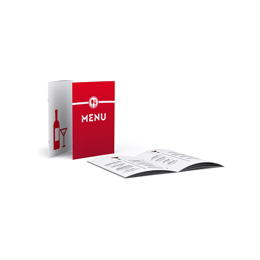 Staple bound menu cards, small quantities