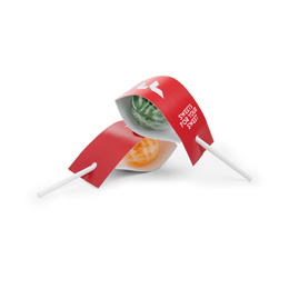 Lollipops mit Werbe-Banderole