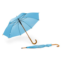 Campione di ombrello con manico curvo in legno