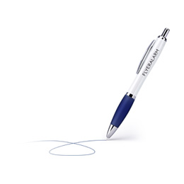 Penna a sfera colorata, bianca con stampa fotografica