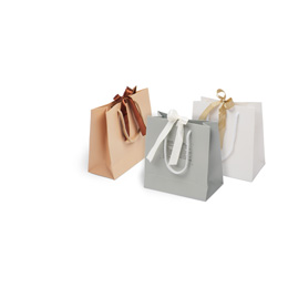 Bærepose af papir med gavebånd som produktprøve