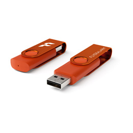 Clés USB monochromes à capuchon pivotant en aluminium anodisé