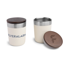 MoLu Thermobecher Edelstahl mit Holzdeckel