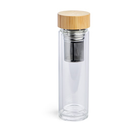 Muster Glasflasche mit Teesieb