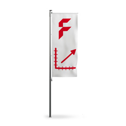 Flaggor för hissning till stolpar med bom i önskat format