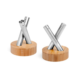 Muster ROMINOX® Salz- & Pfefferstreuer im Bambusständer